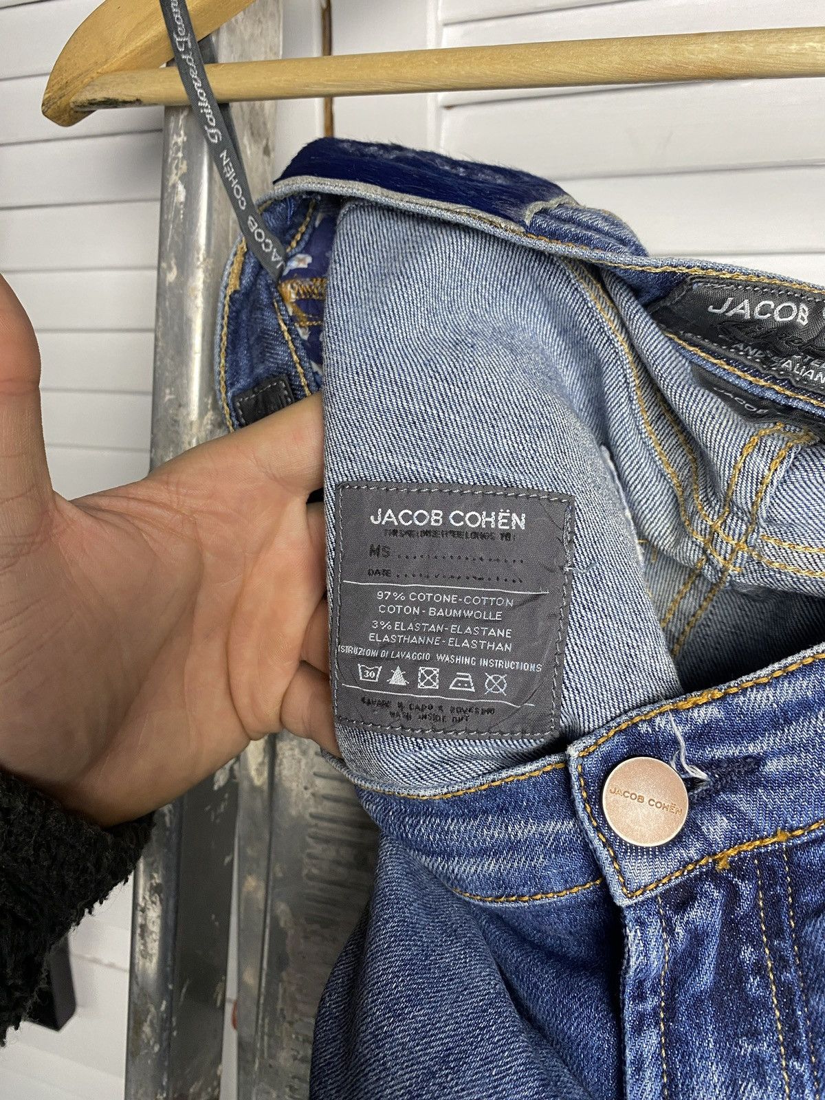 Jacob Cohen Jacob Cohen Blue Cotton Straight Leg Mid Rise Denim Jeans Size 27" / US 4 / IT 40 - 16 Thumbnail