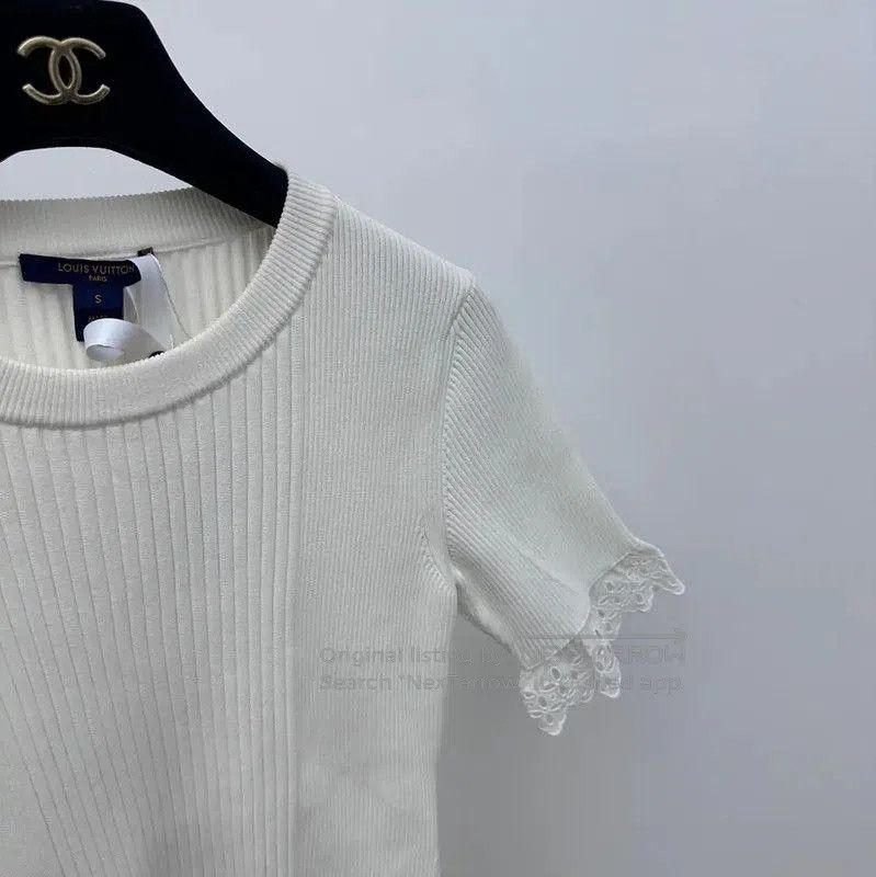 Louis Vuitton Louis Vuitton Women's White Knit Top . Size S / US 4 / IT 40 - 2 Thumbnail