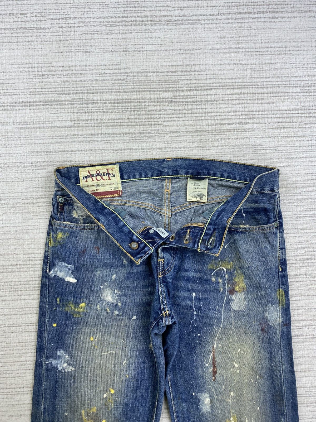 Abercrombie & Fitch Vintage Abercrombie & Fitch Paint Splatter Denim Pants Size US 34 / EU 50 - 7 Thumbnail