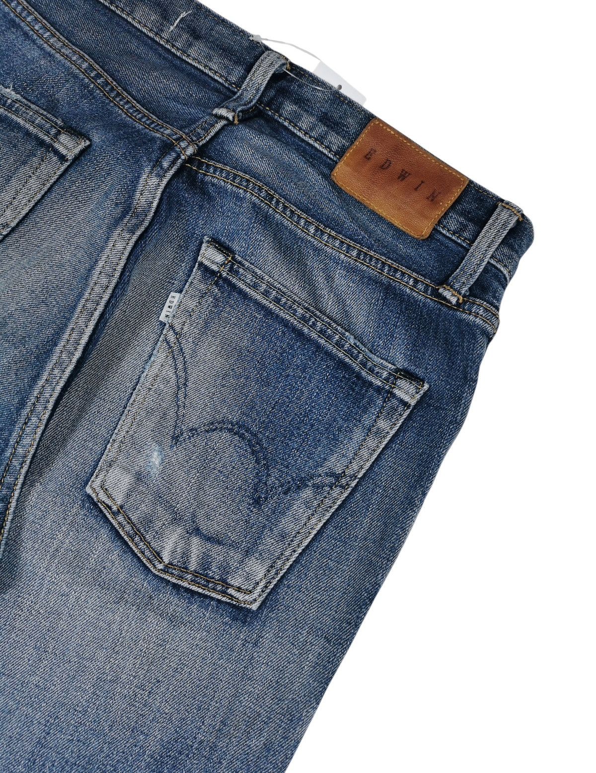 Japanese Brand Edwin Distressed Denim Jeans Slim Fit Vintage Wash Size US 29 - 5 Thumbnail