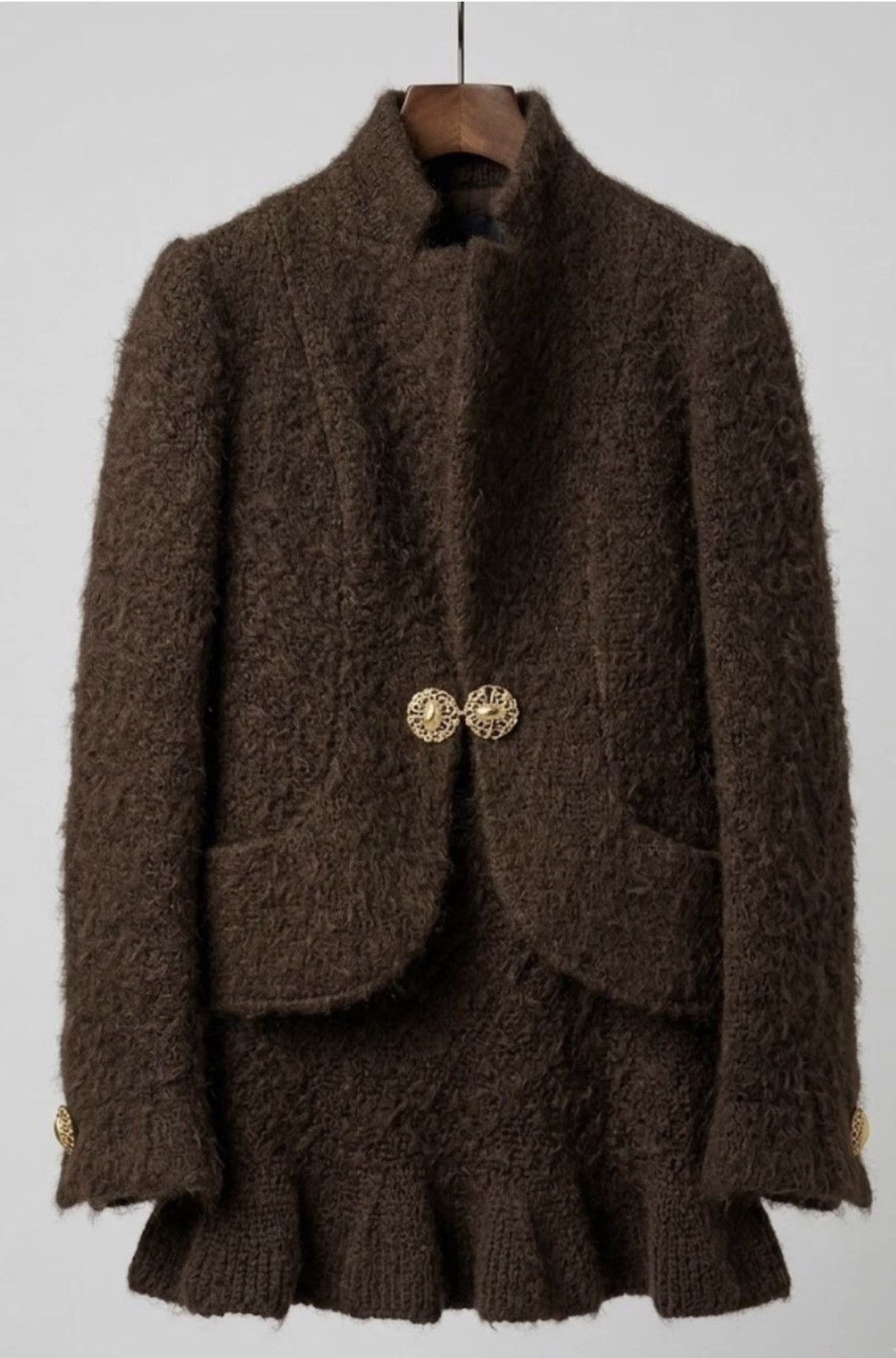 Other Vintage DKNY Donna Karan Mohair Skirt Suit Brown UK Size 12 Size M / US 6-8 / IT 42-44 - 1 Thumbnail