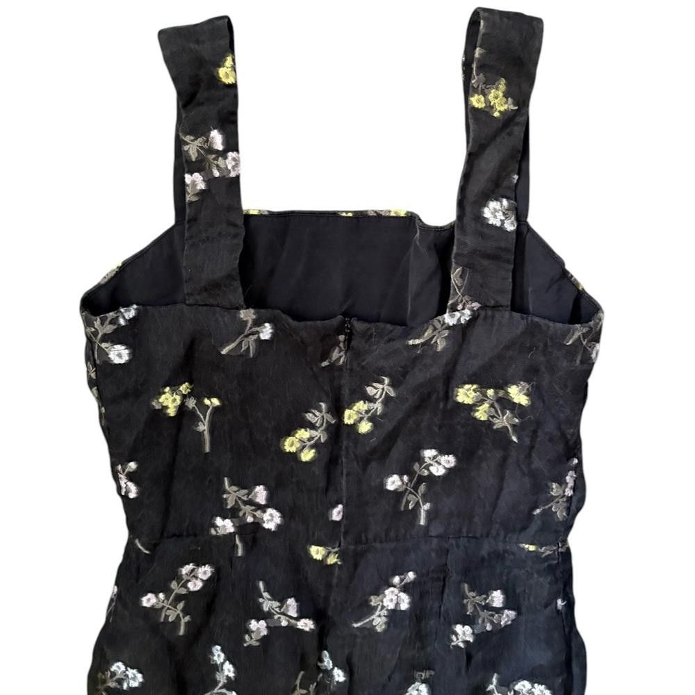 St. John St John K12RWD2 Caviar Multi Silk Floral Black Midi Dress Size XS / US 0-2 / IT 36-38 - 12 Thumbnail