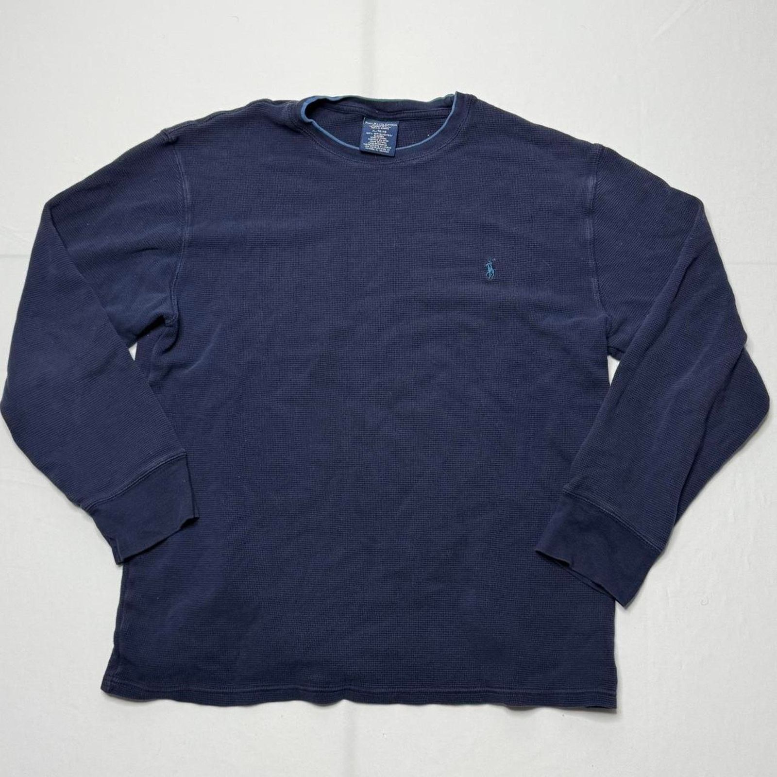 Polo Ralph Lauren Polo Ralph Lauren Thermal Long Sleeve Shirt XL Navy Blue Size US XL / EU 56 / 4 - 1 Thumbnail