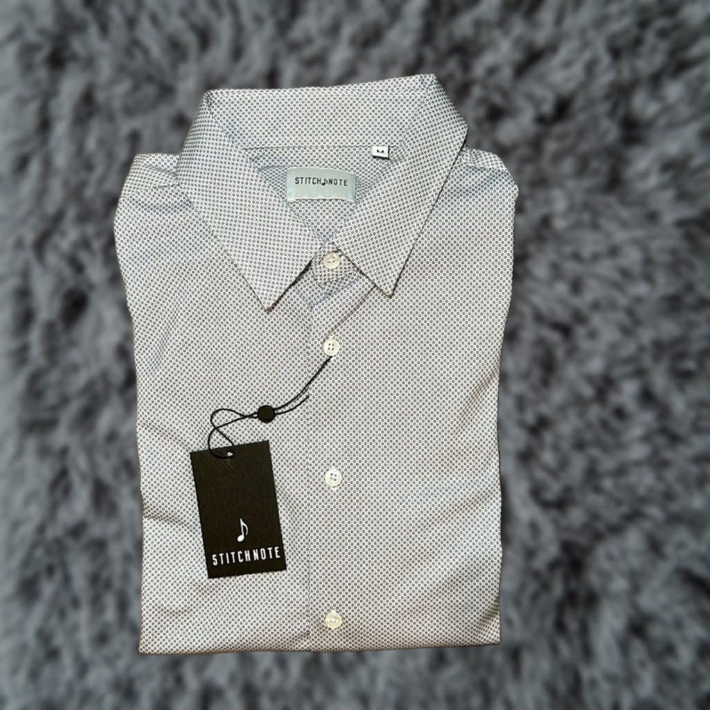 Vintage Stitch Note Long Sleeve Button-Up Shirt Navy Blue Men M Size US M / EU 48-50 / 2 - 1 Thumbnail