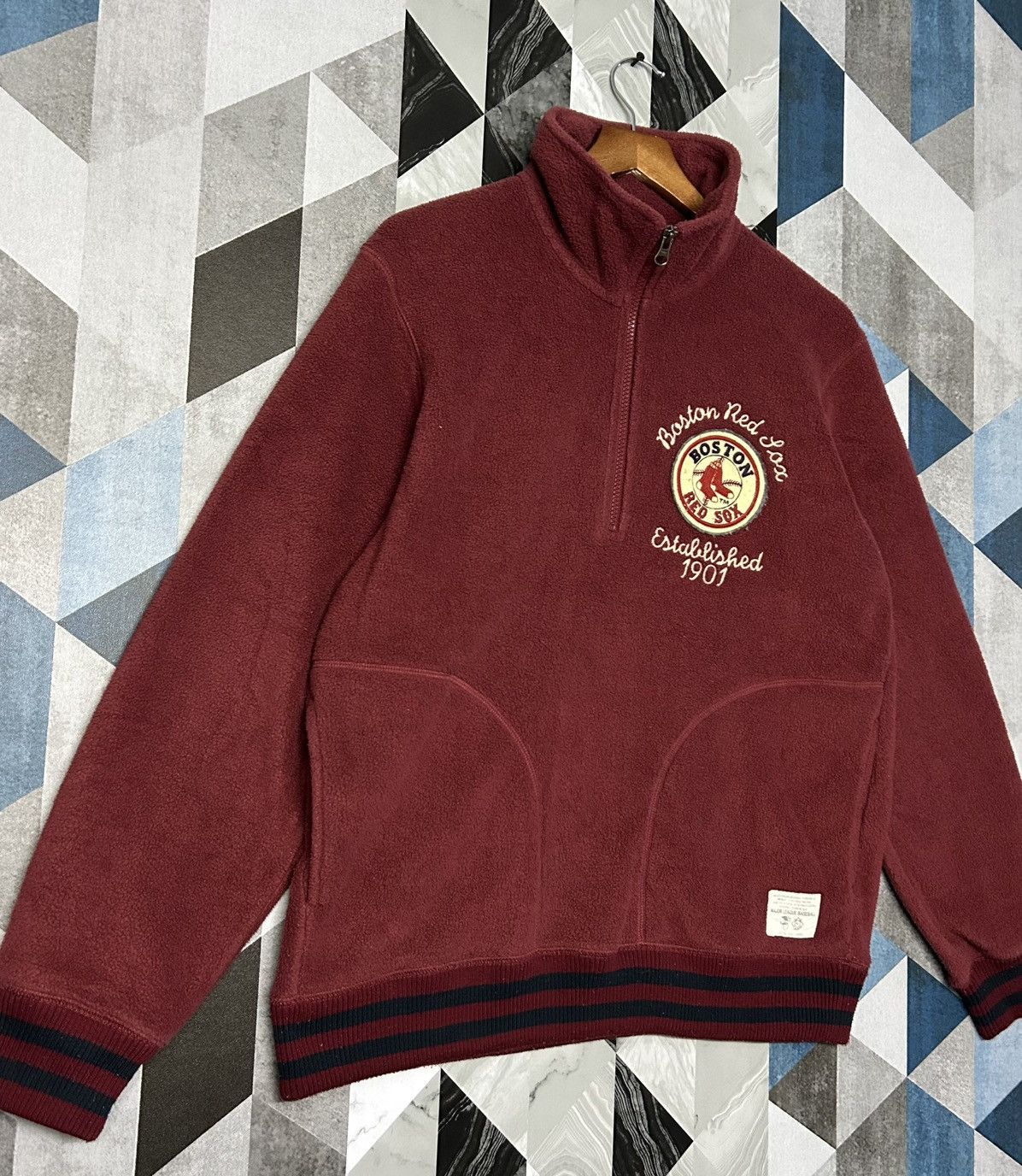 MLB × Uniqlo 🔥🔥 Vintage MLB BOSTON RED SOX Fleece Half Zipper Size US XL / EU 56 / 4 - 4 Thumbnail