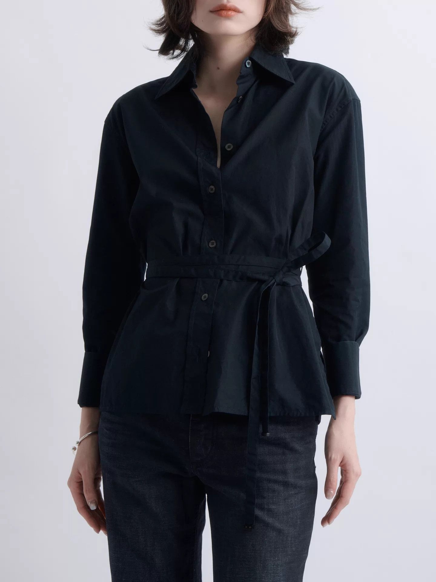 Gucci GUCCI by Tom Ford Black Tie-Waist Shirt 38 Size XS / US 0-2 / IT 36-38 - 6 Thumbnail