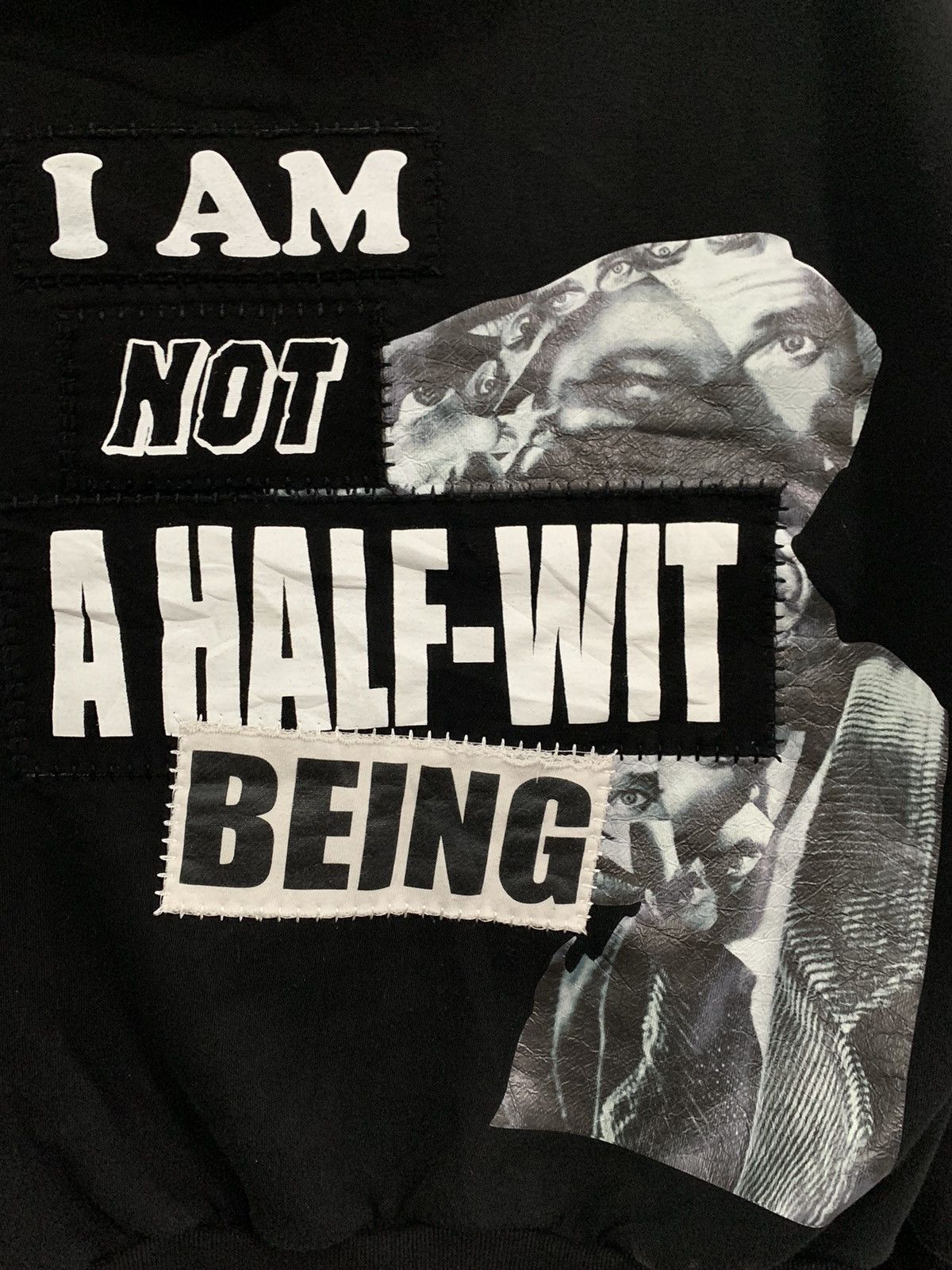 Japanese Brand I Am Not A Half-Wit Being Hoodie Black Patches Size US L / EU 52-54 / 3 - 7 Thumbnail