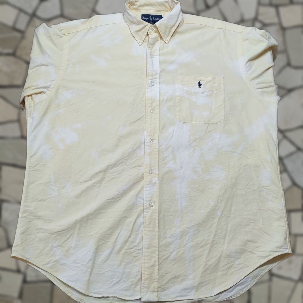 Ralph Lauren VINTAGE Polo Ralph Lauren Shirt Adult L Yellow Acid Wash Button Down Mens Size US L / EU 52-54 / 3 - 1 Thumbnail