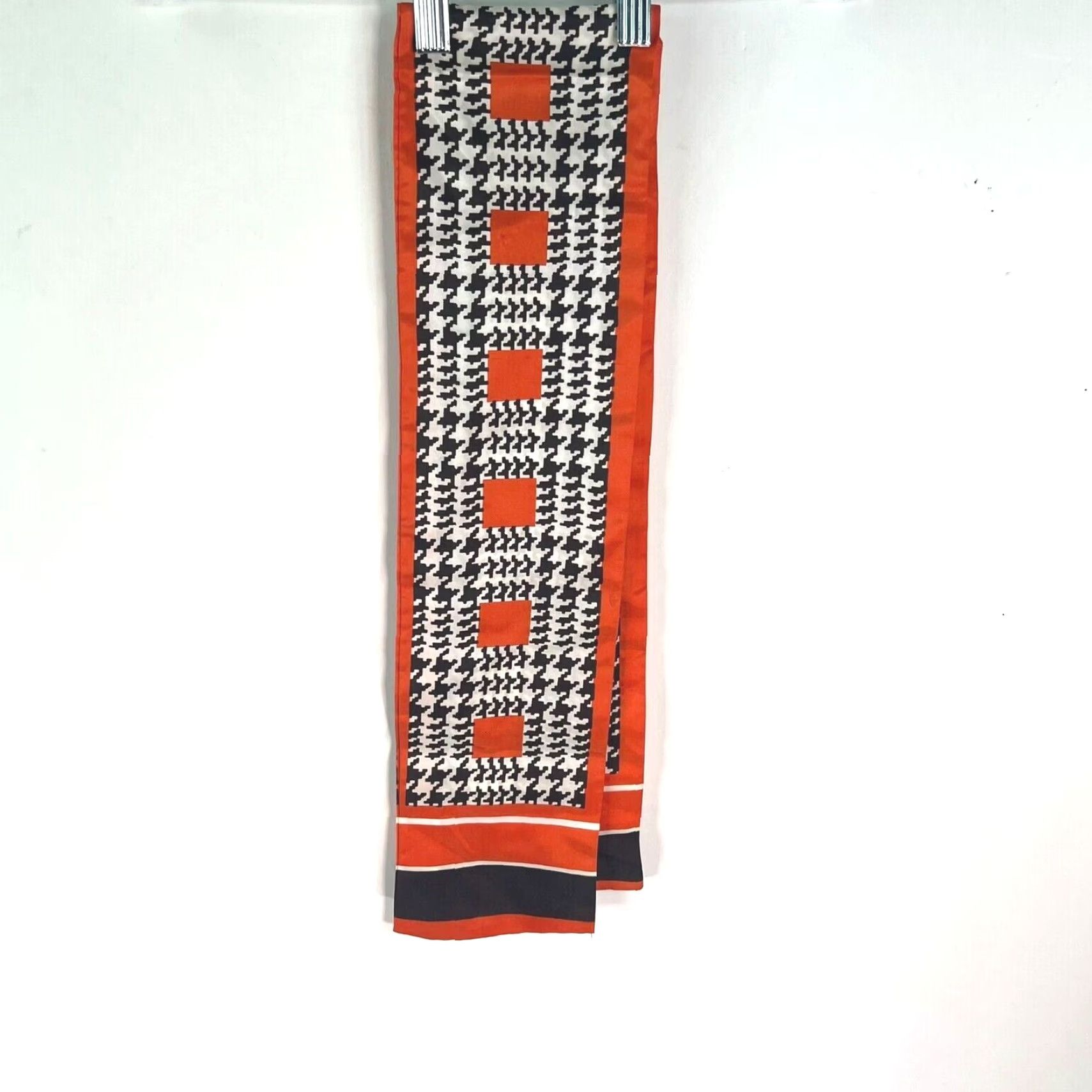 Vintage VTG Unbranded Scarf Women Square Black Orange 45X41 Inch Classic Floral Geometric Vintage 1990s? Size ONE SIZE - 4 Thumbnail