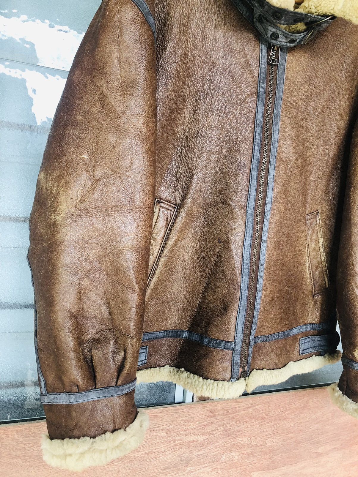 Type B-3 Bomber Sheepskin Shearling Aviator Flight Jacket