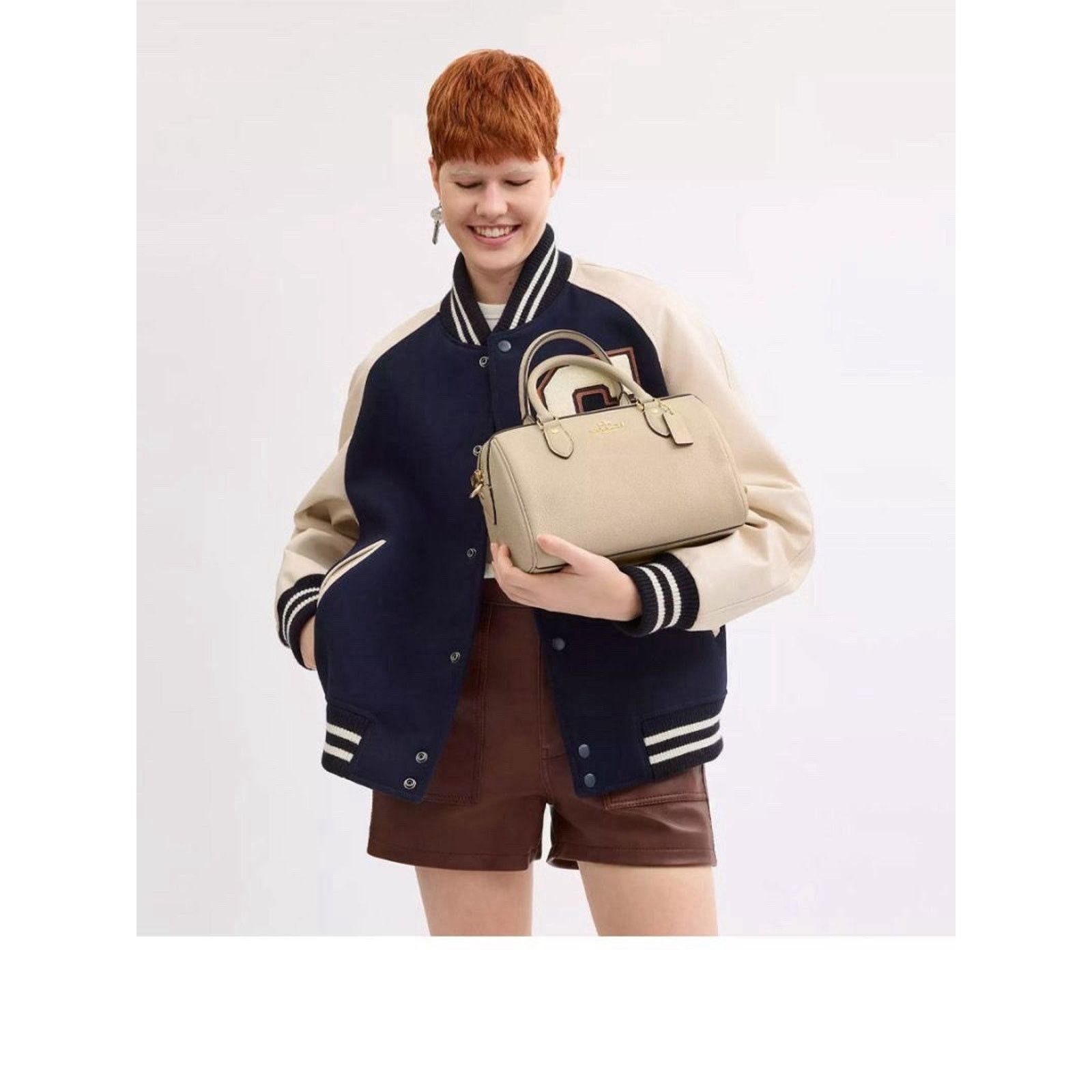 Coach NWT Coach Rowan Satchel CV962 Pebbled Leather Ivory Size ONE SIZE - 8 Thumbnail