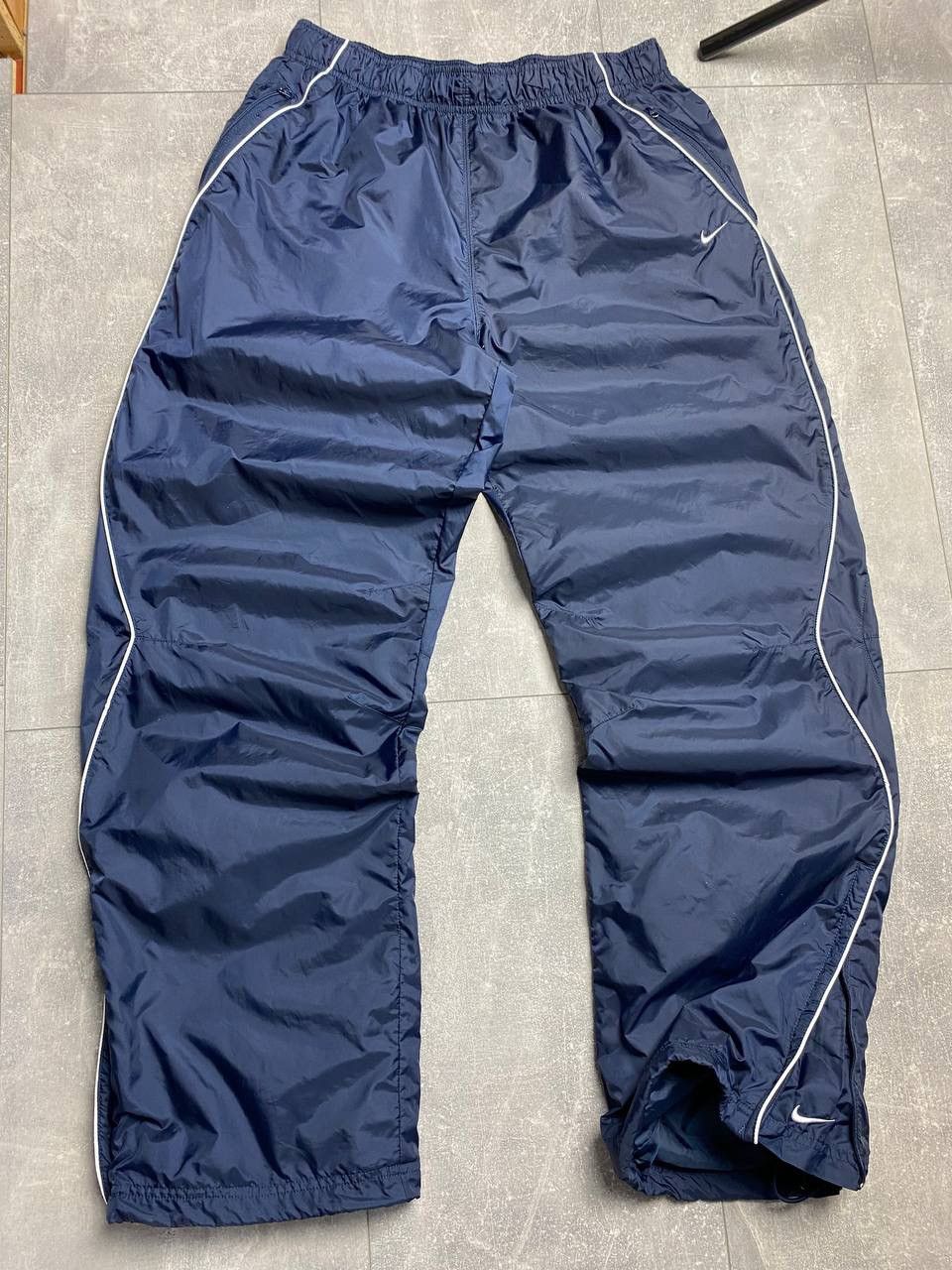 image of Y2K Nike Nylon Drill Track Pants in Blue, Men's (Size 36)