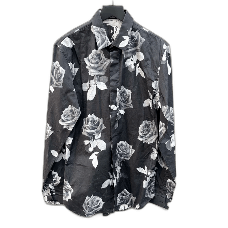 Dior Dior Black Shirt with White Roses Print Size M / US 6-8 / IT 42-44 - 1 Thumbnail