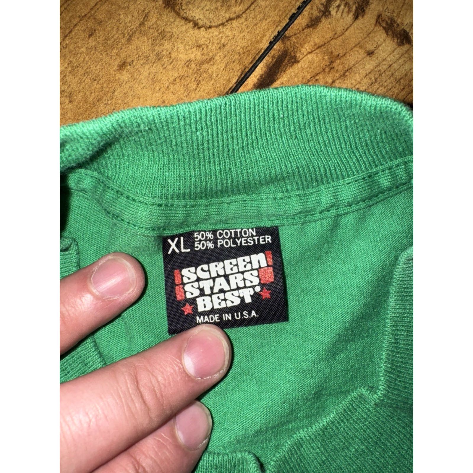 Vintage VINTAGE Screen Stars T-Shirt Green XL 21x28 Men USA Tee Regular Size Mens Size US XL / EU 56 / 4 - 5 Thumbnail