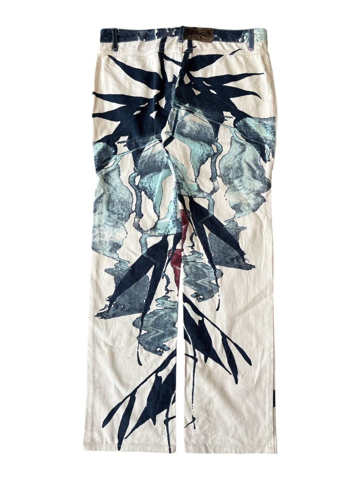Roberto Cavalli 2000s Abstract Watercoloured Print Pants Size US 32 / EU 48 - 2 Thumbnail