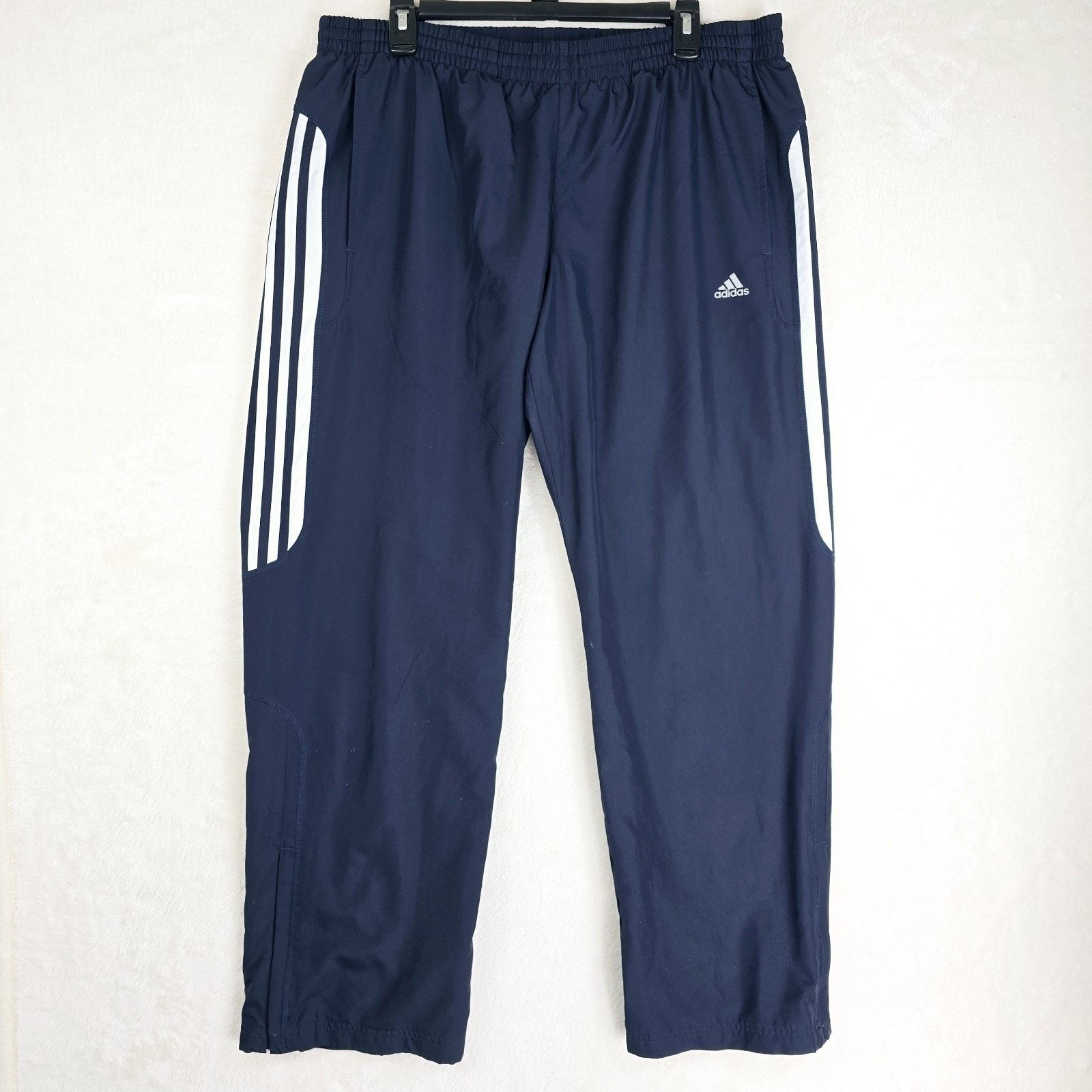 Adidas Adidas Track Pants Blue Windbreaker Ankle Zip Baggy Y2K M Size US 36 / EU 52 - 2 Thumbnail