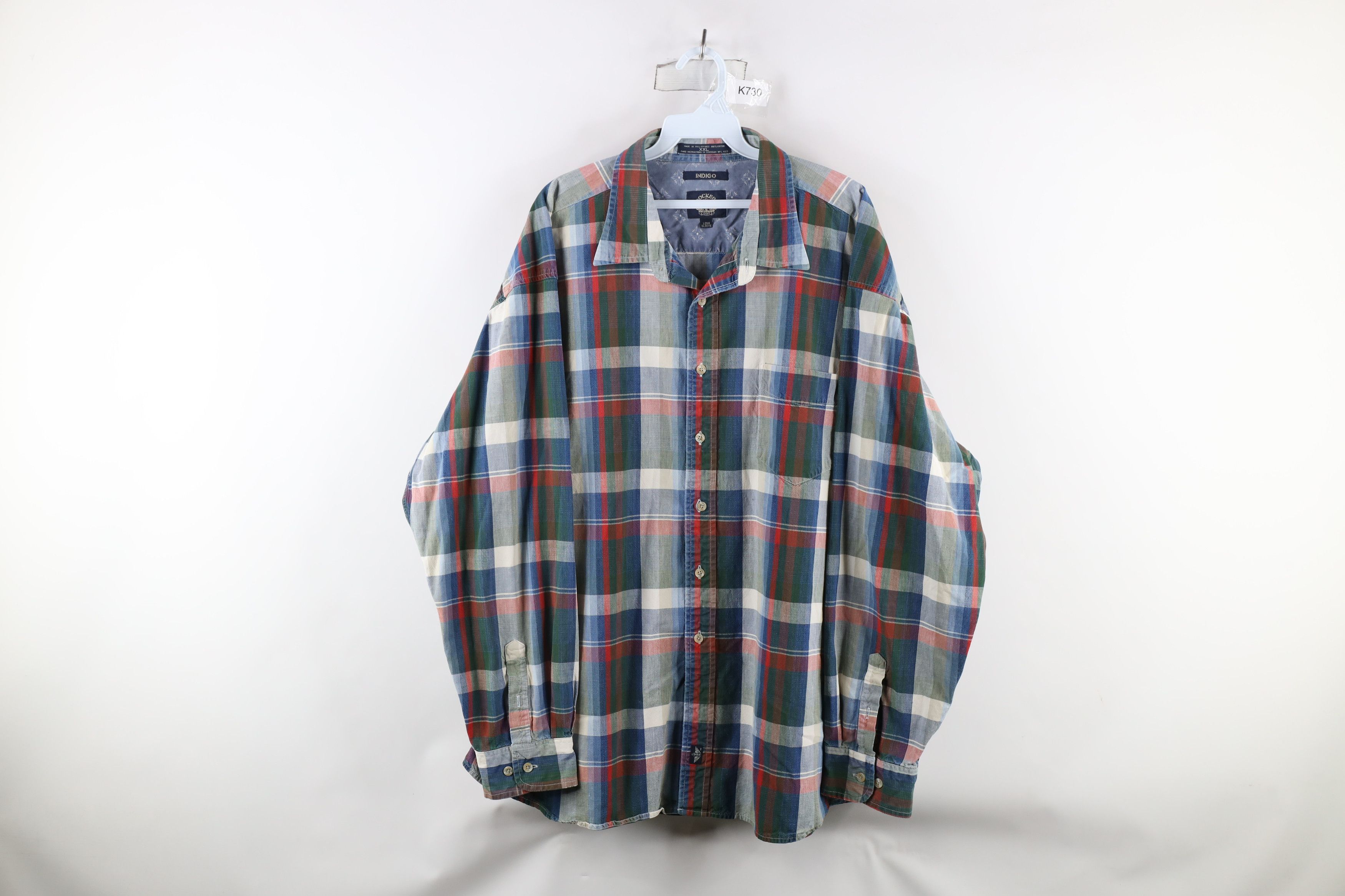 Vintage Vintage 90s Streetwear Heavyweight Button Shirt Plaid Size US XXL / EU 58 / 5 - 1 Thumbnail
