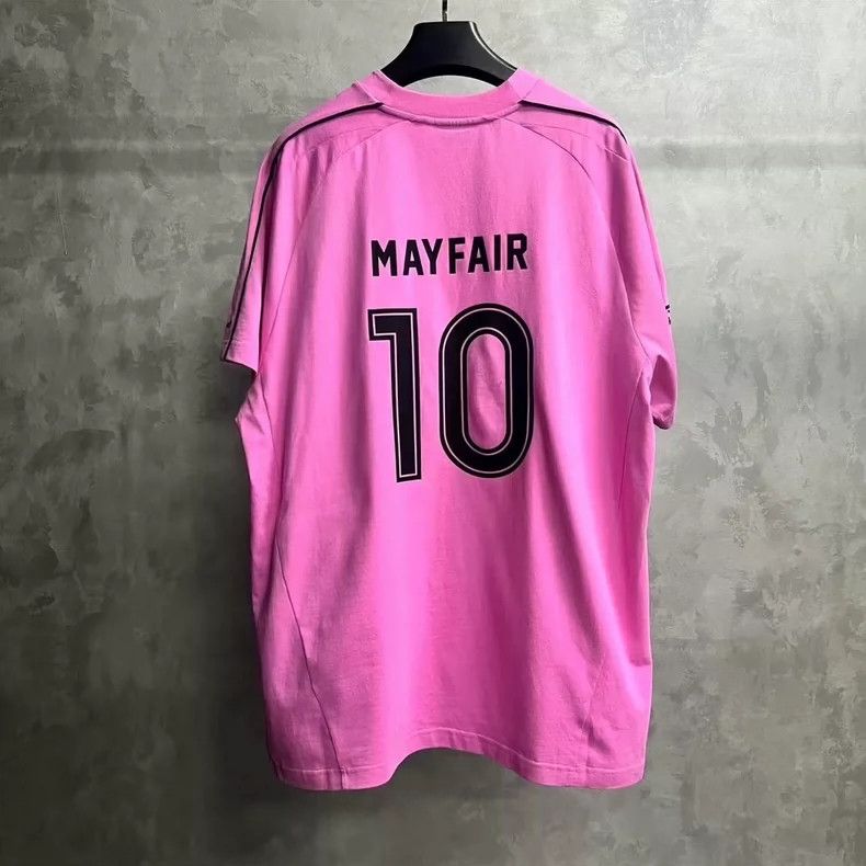 Balenciaga Balenciaga Pink logo print crew neck pullover short sleeve Size US M / EU 48-50 / 2 - 2 Thumbnail