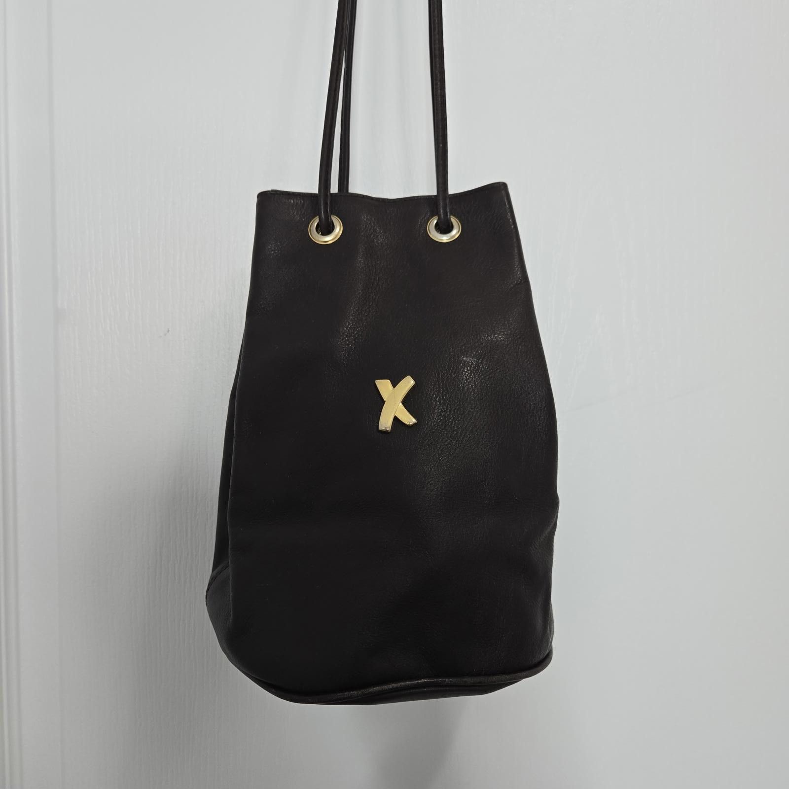 Paloma Picasso Vintage Paloma Picasso Leather Bucket Drawstring Bag Size ONE SIZE - 2 Thumbnail