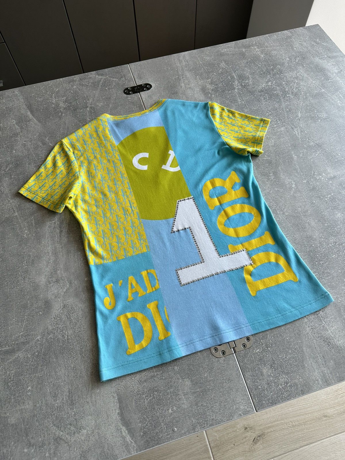Dior Dior by John Galliano S/S 05 Multiple Logo T- Shirt Blue Y2K Size M / US 6-8 / IT 42-44 - 9 Thumbnail