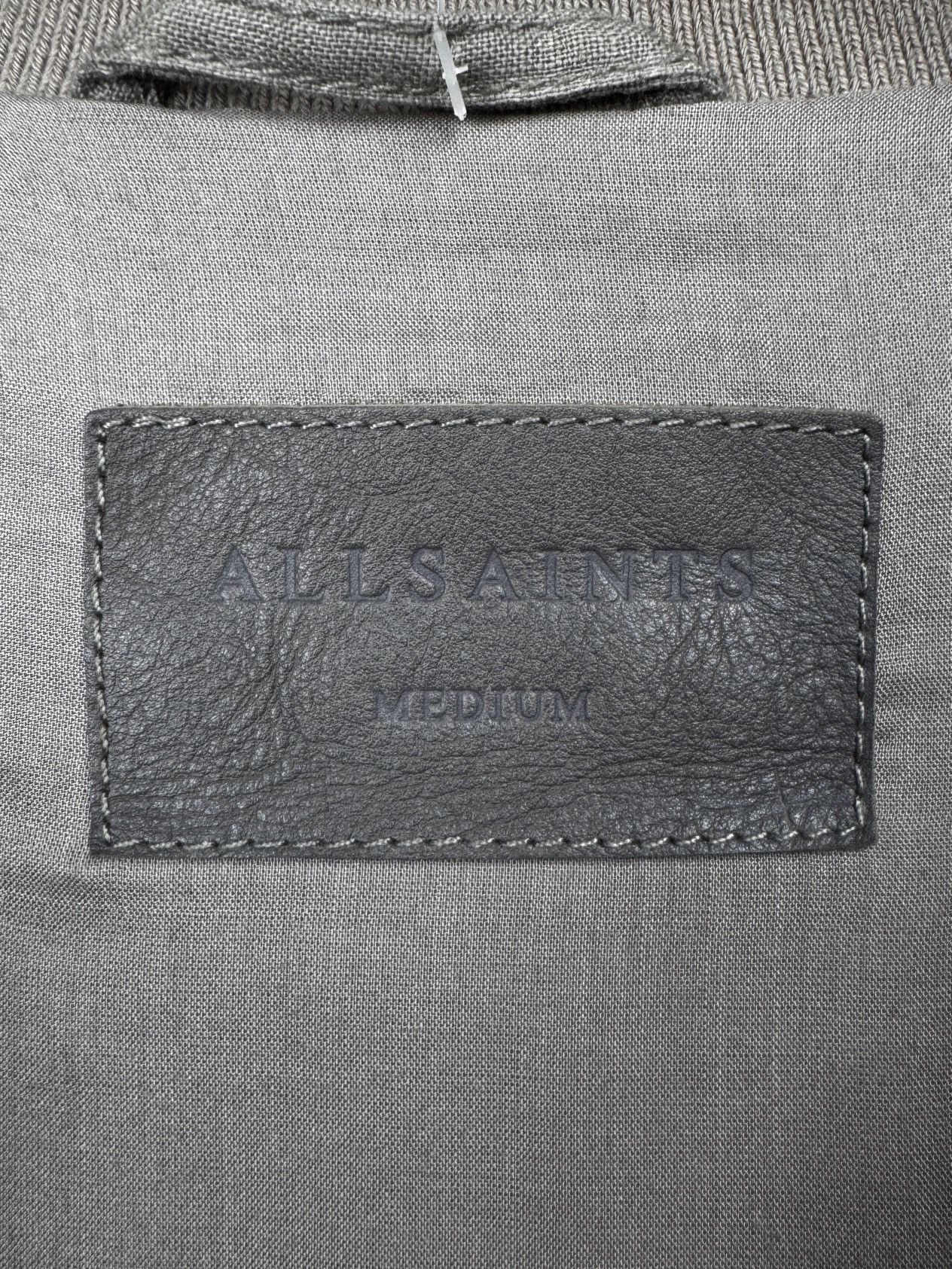 Allsaints Allsaints linen sheep leather sleeves grey beige bomber jckt Size US M / EU 48-50 / 2 - 9 Thumbnail