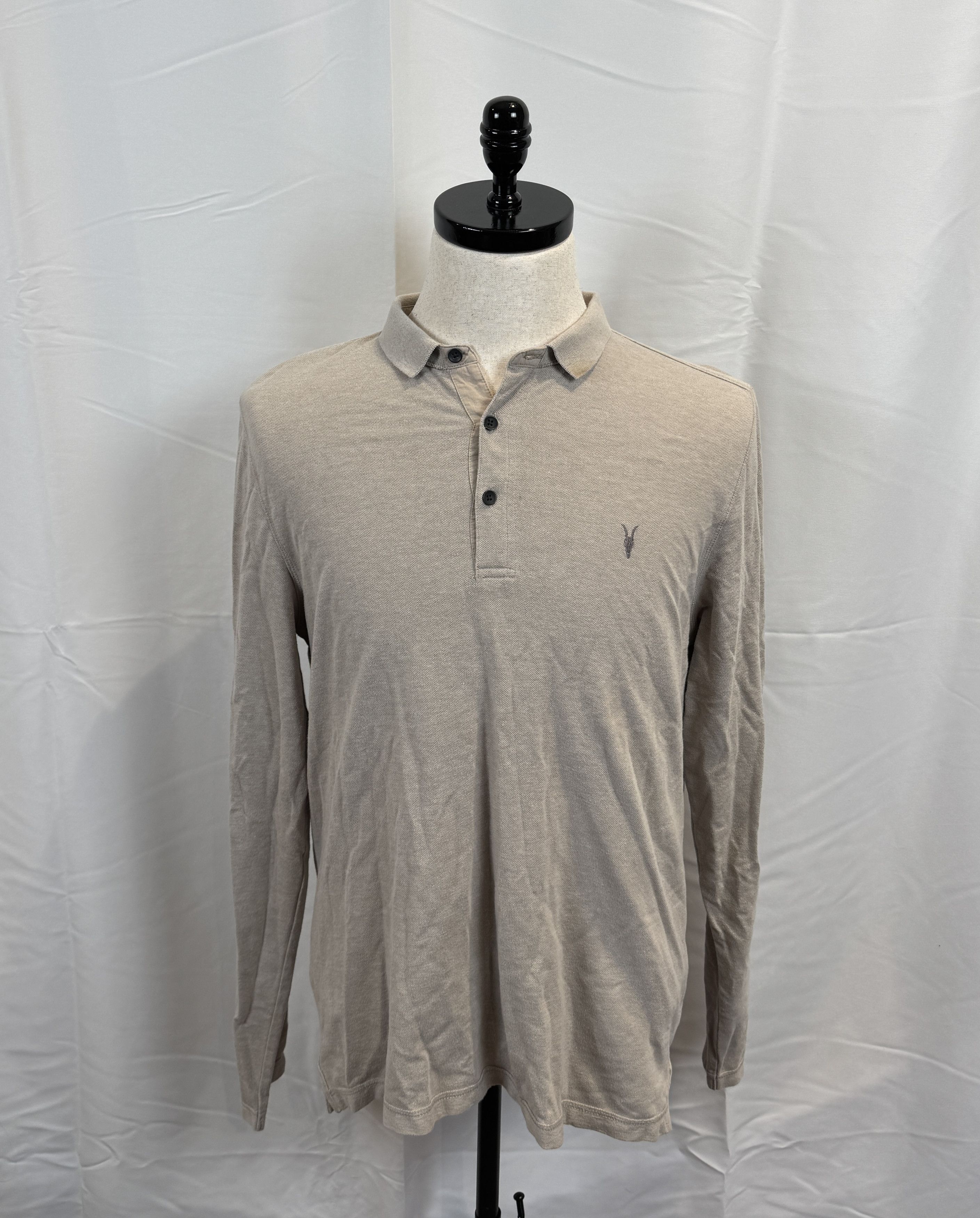Allsaints Mens Allsaints Polo Long Sleeve Size L Size US L / EU 52-54 / 3 - 1 Thumbnail