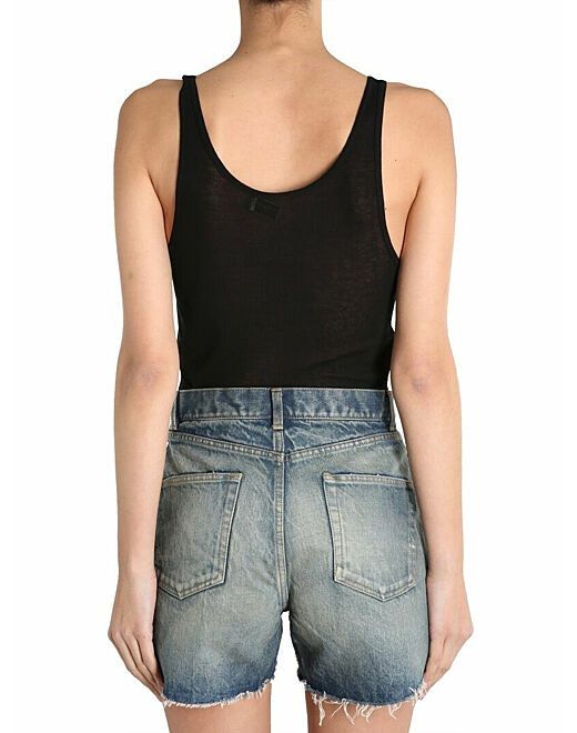 Saint Laurent Paris o1b1hav110525 504959 Tank Top in Jersey in Black Size XS / US 0-2 / IT 36-38 - 2 Thumbnail