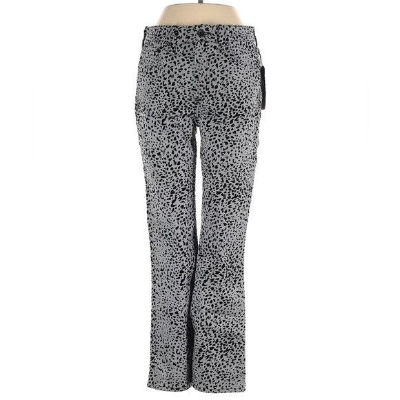Designer Rag Bone Hana Jeans Gray High Rise Velvet Cheetah Bootcut Cr Size 24" / US 00 / IT 34 - 4 Thumbnail