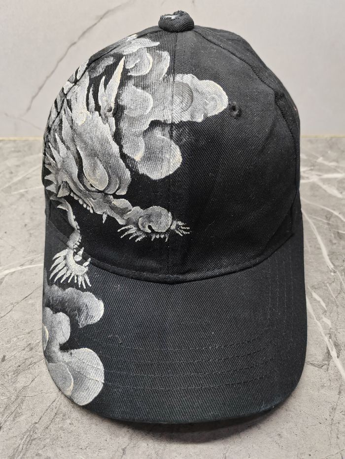 Japanese Brand Vintage Dragon Sukajan Paint Cap Hat Size ONE SIZE - 2 Thumbnail
