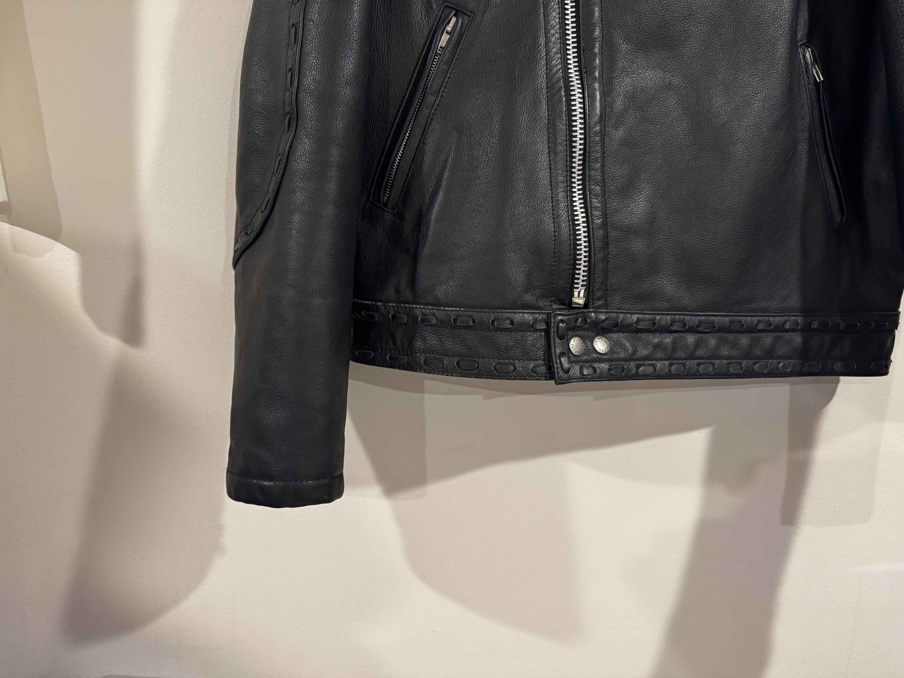 Vintage Laced Leather Motorcycle Biker Jacket Size US M / EU 48-50 / 2 - 5 Thumbnail
