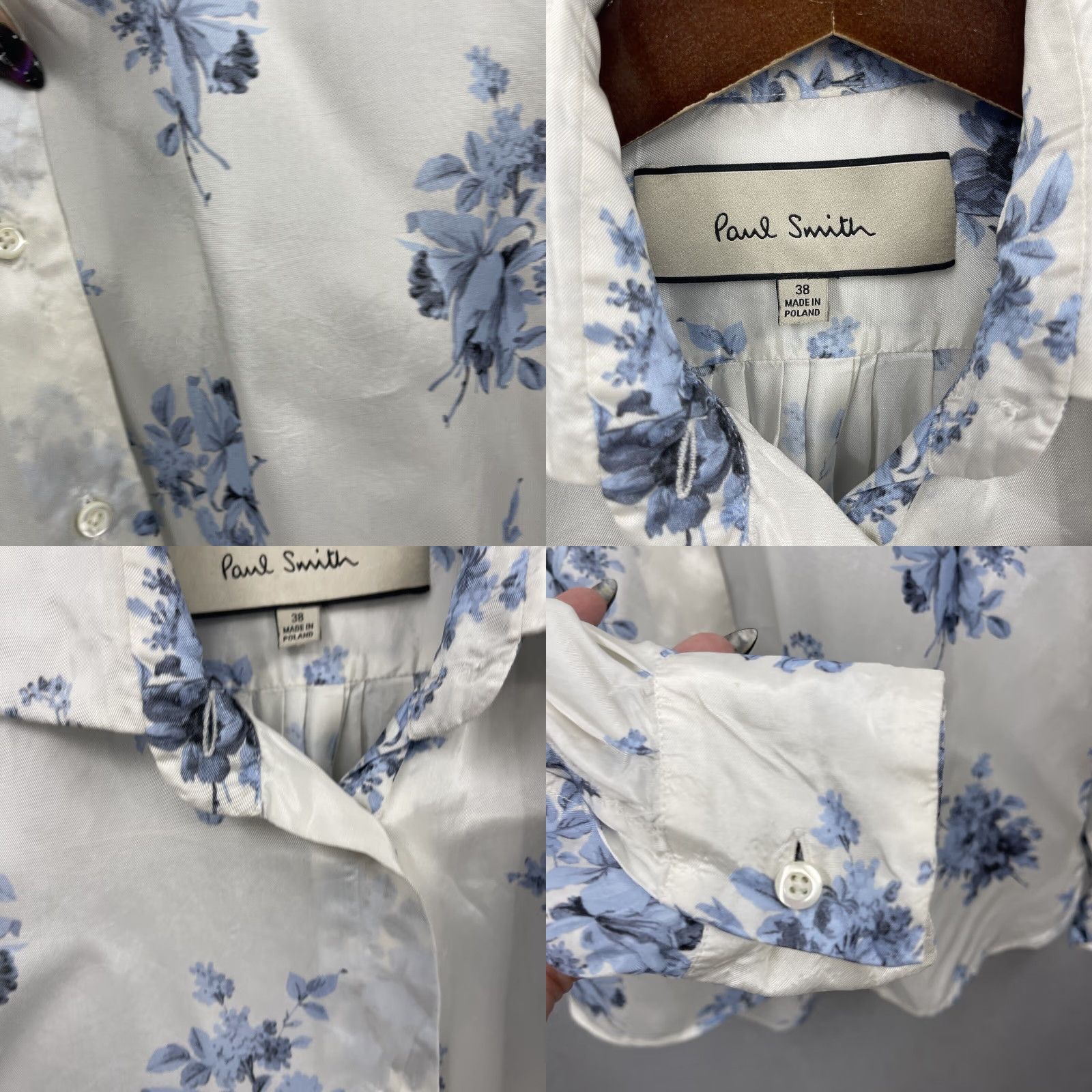 Paul Smith VINTAGE Paul Smith Mens Shirt Long Sleeve Button Front Floral Rayon Blue 90s Mens Size US M / EU 48-50 / 2 - 8 Thumbnail