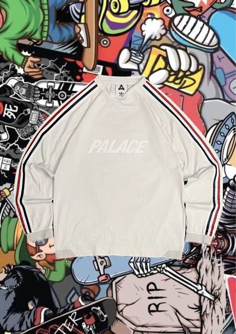 Adidas × Palace Palace Skateboards x Adidas Long Sleeve Top – White, Size M Size US M / EU 48-50 / 2 - 1 Thumbnail