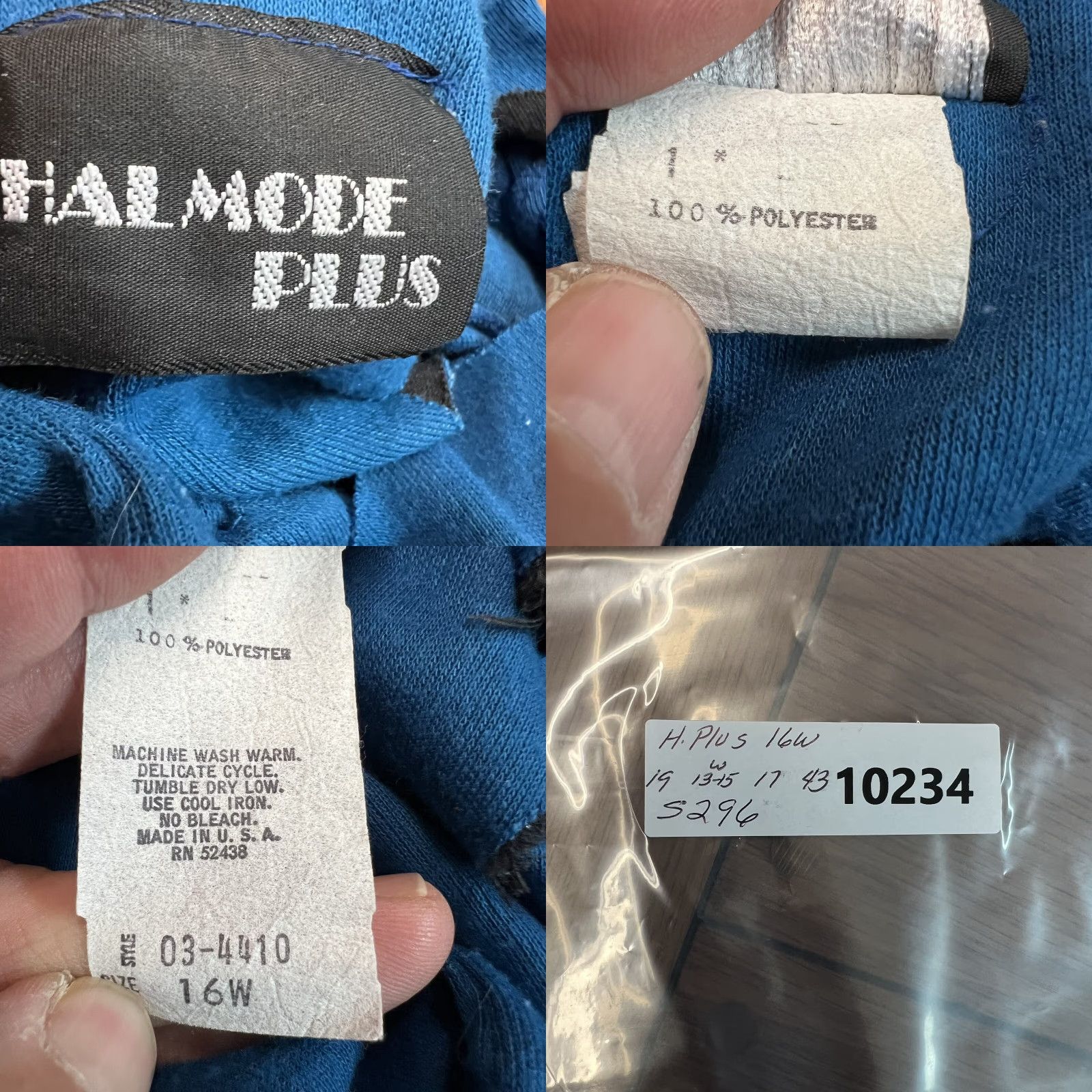 Vintage VINTAGE Halmode Dress Women Size 16W Blue Pleated Peplum Drop Waist Knee-Length Womans Size XXL / US 16-18 / IT 52-54 - 8 Thumbnail