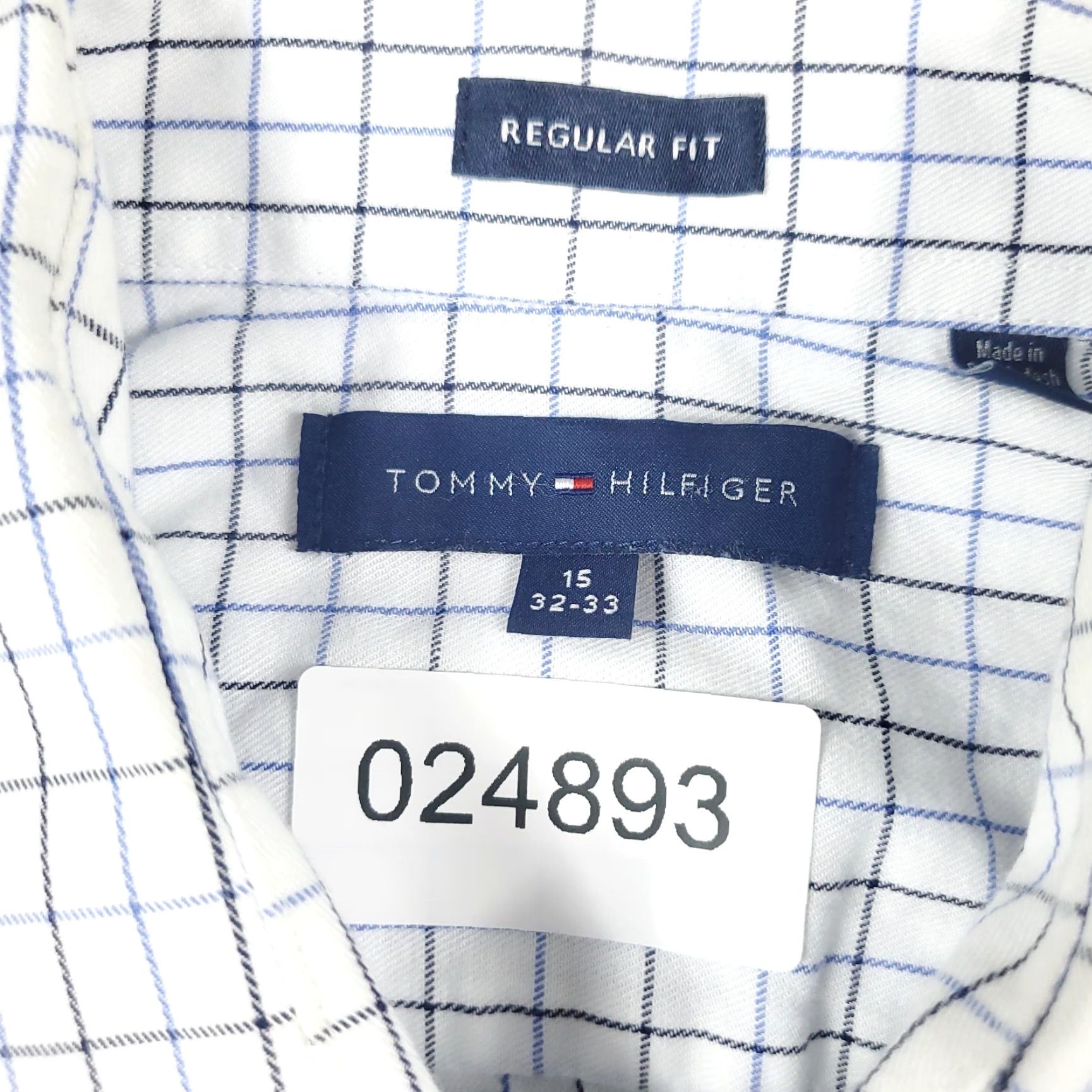 Tommy Hilfiger Tommy Hilfiger Shirt Mens 15 Blue White Check Dress Button Up Long Sleeve Size 40R - 6 Thumbnail