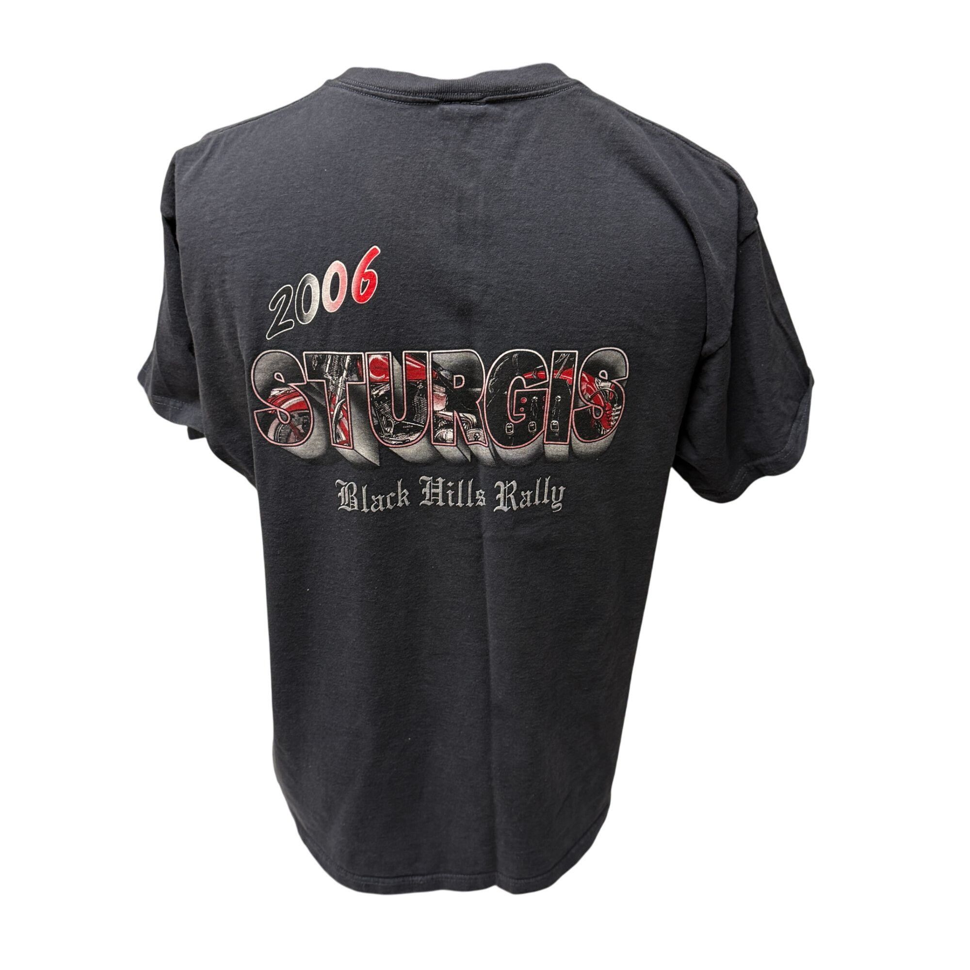 Fruit Of The Loom Gray WOLF Motorcycle Biker Black Hills Rally STURGIS Ride Size US XL / EU 56 / 4 - 3 Thumbnail