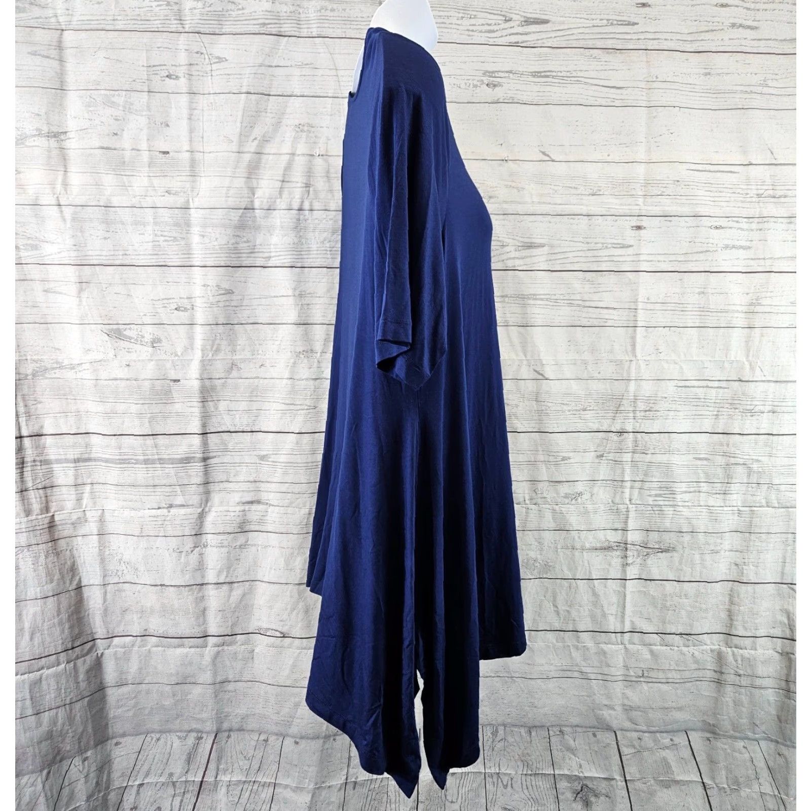 Soft Surroundings Soft Surroundings Blouse Womens Timely Top 1X Solid Blue Viscose Blend Scoop Neck Shirt Womens 1X Size XL / US 12-14 / IT 48-50 - 3 Thumbnail