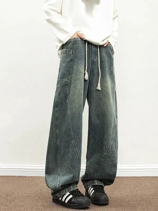 Japanese Brand Retro loose pocket patchwork jeans Size US 32 / EU 48 - 2 Thumbnail
