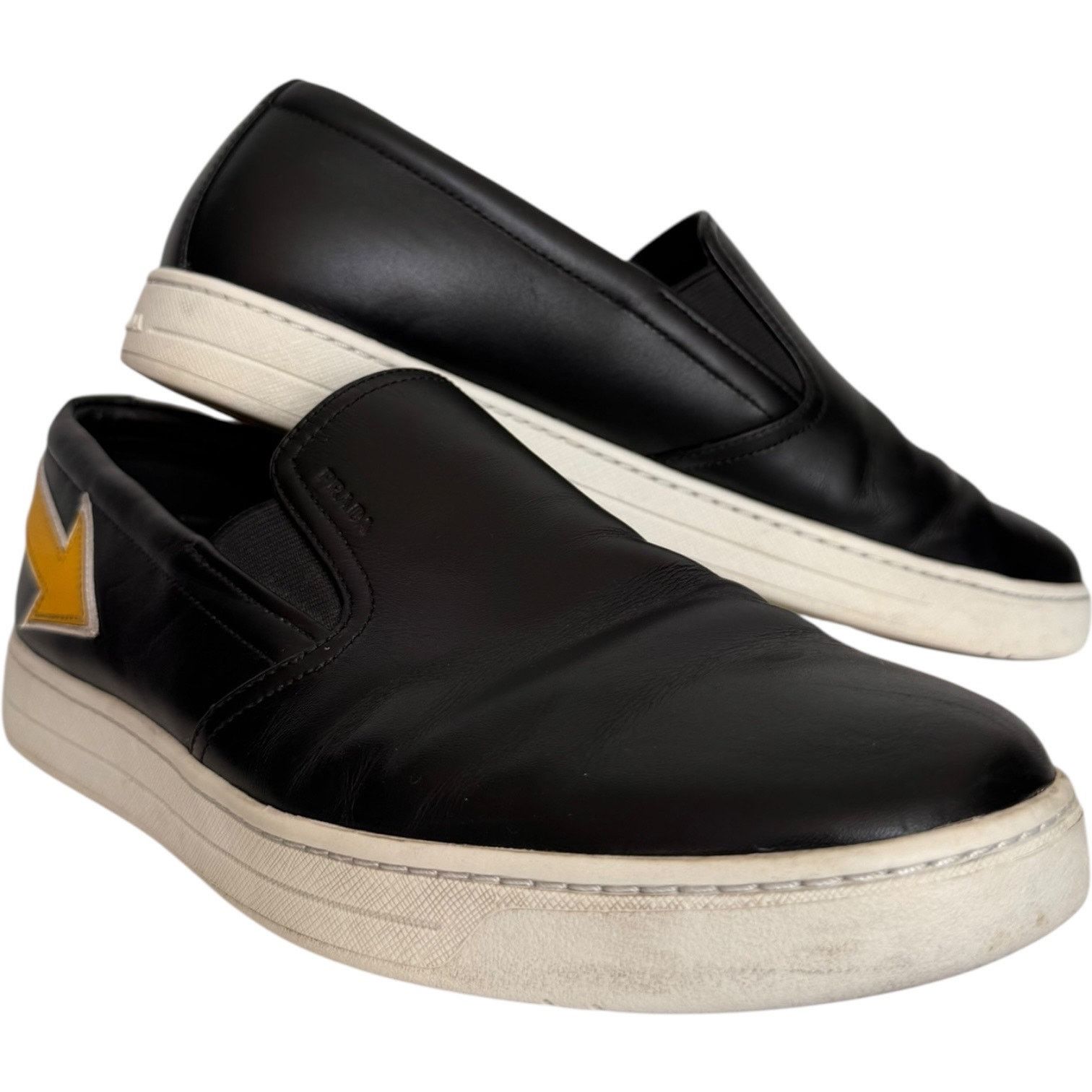 Prada Prada Linea Rossa Black Leather Slip-On Sneakers Italy 7.5 Size US 7.5 / EU 40-41 - 18 Thumbnail