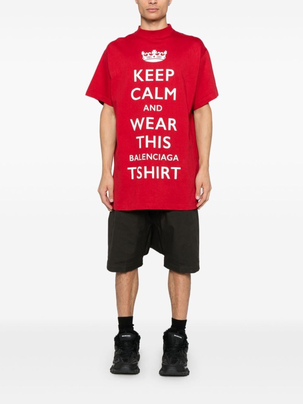 Balenciaga o1w1db11125 Dup / Keep Calm T-Shirt Oversized in Red Size US S / EU 44-46 / 1 - 2 Thumbnail
