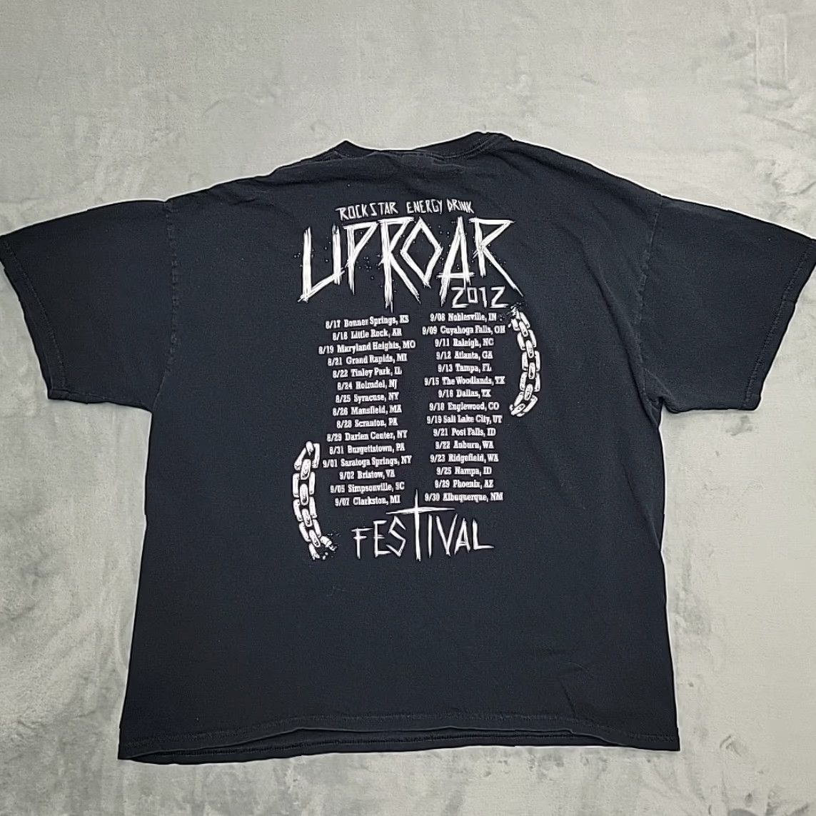 Gildan VINTAGE Uproar Festival Shirt Mens XL Black Energy Drink Concert Tour Band 2012 Size US XL / EU 56 / 4 - 4 Thumbnail