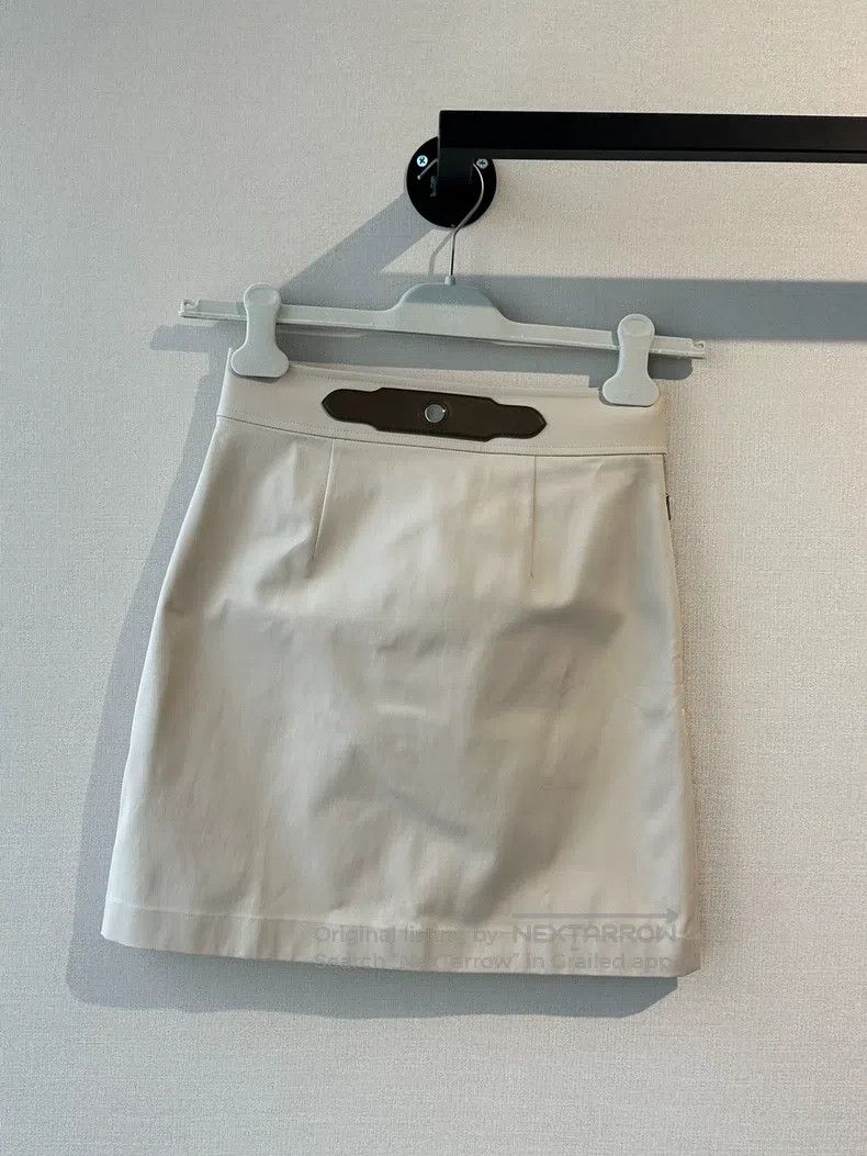 Hermes Grey leatherette short skirt