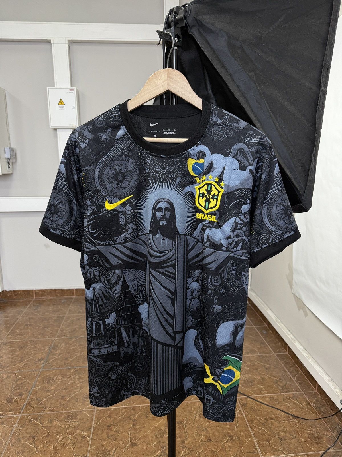 🇧🇷 Nike Brazil Jesus Soccer Jersey Rare Retro Hype Y2K