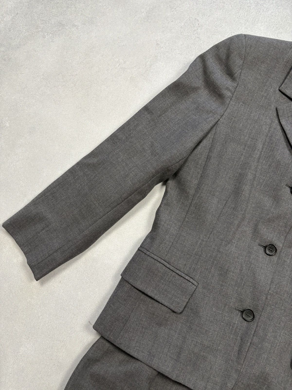 Designer Vintage iBlues Women’s Wool Suit Set Blazer & Skirt Gray Size M / US 6-8 / IT 42-44 - 3 Thumbnail