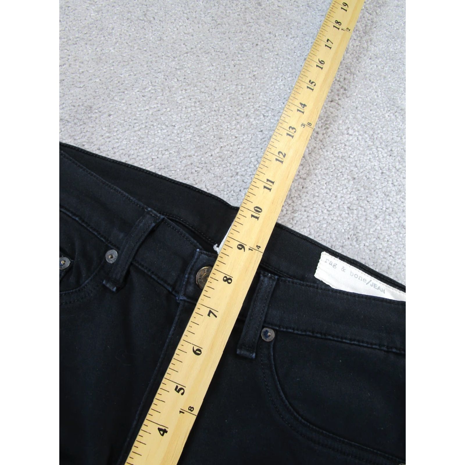 Rag & Bone VINTAGE Rag & Bone Womens Skinny Jeans 27 Black Cotton/Modal Skinny Low Rise Zipper 90s Women Size 27" / US 4 / IT 40 - 7 Thumbnail