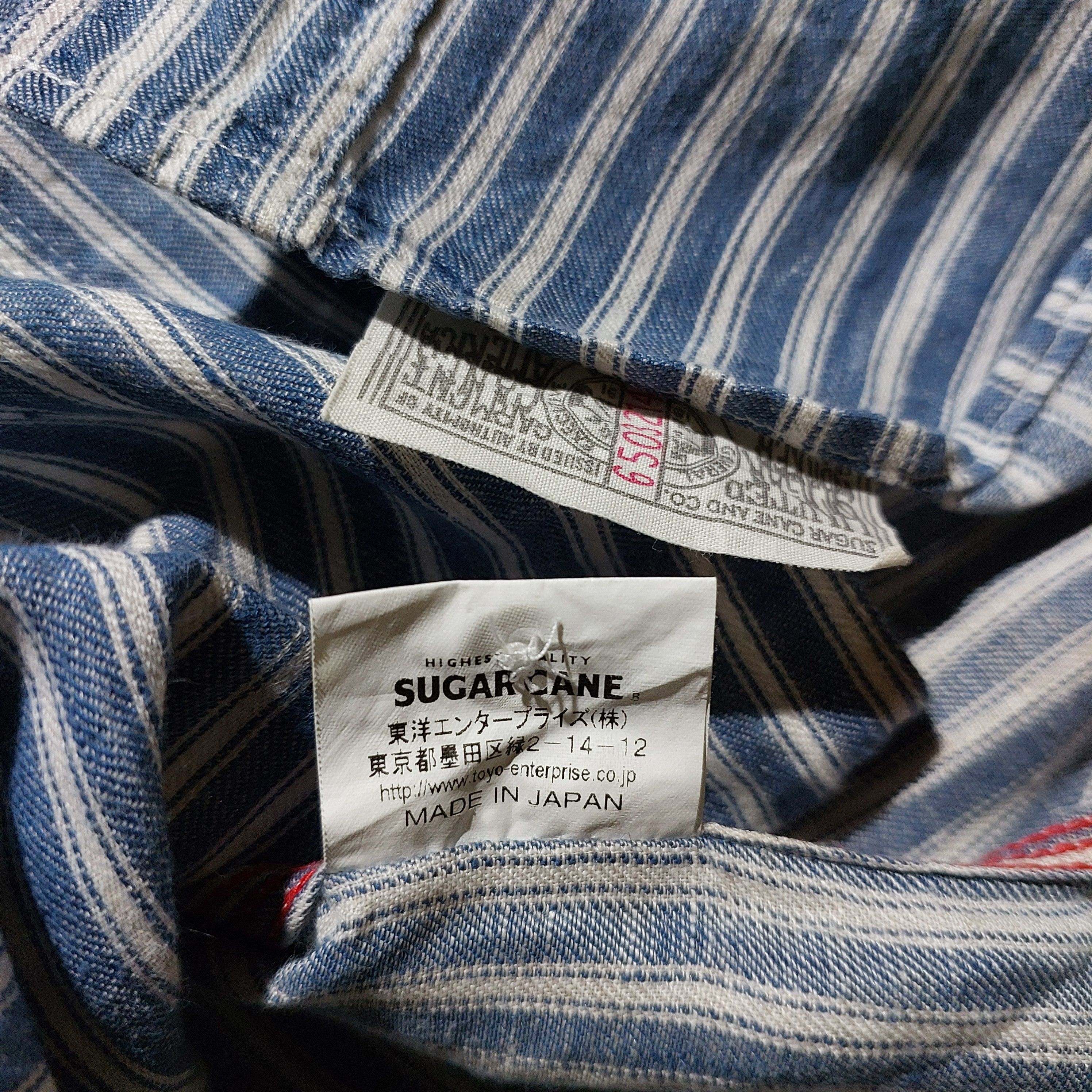 Sugar Cane Sugar Cane chambray stripes blue shirt Size US M / EU 48-50 / 2 - 6 Thumbnail