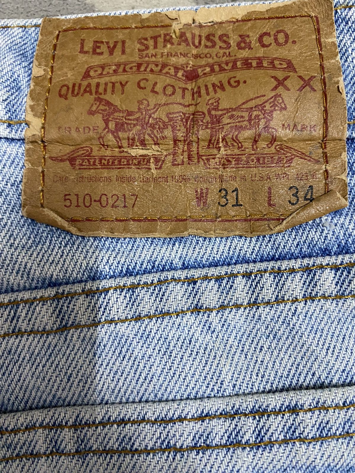 Levi's Vintage Clothing Vintage Levis 510 90’s Faded Wash Distressed Jeans Size US 30 / EU 46 - 12 Thumbnail