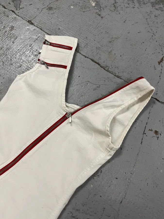 Vintage 2000s Plein Sud Red Zip White Dress Size XS / US 0-2 / IT 36-38 - 8 Thumbnail