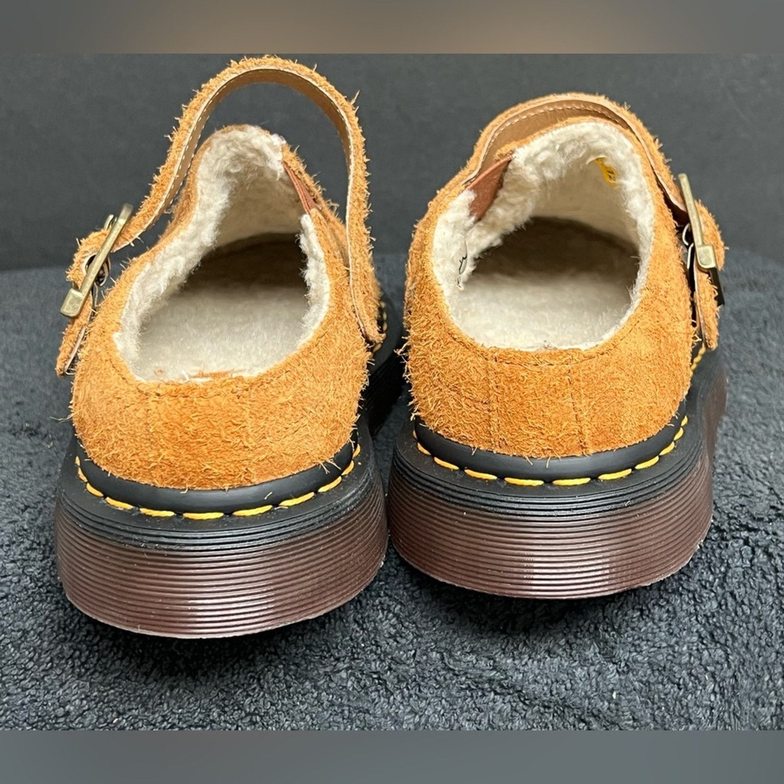 Dr. Martens NEW Dr. Martens Isham Brown Shearling Suede Slingback Mules Size US 6 / IT 36 - 4 Thumbnail