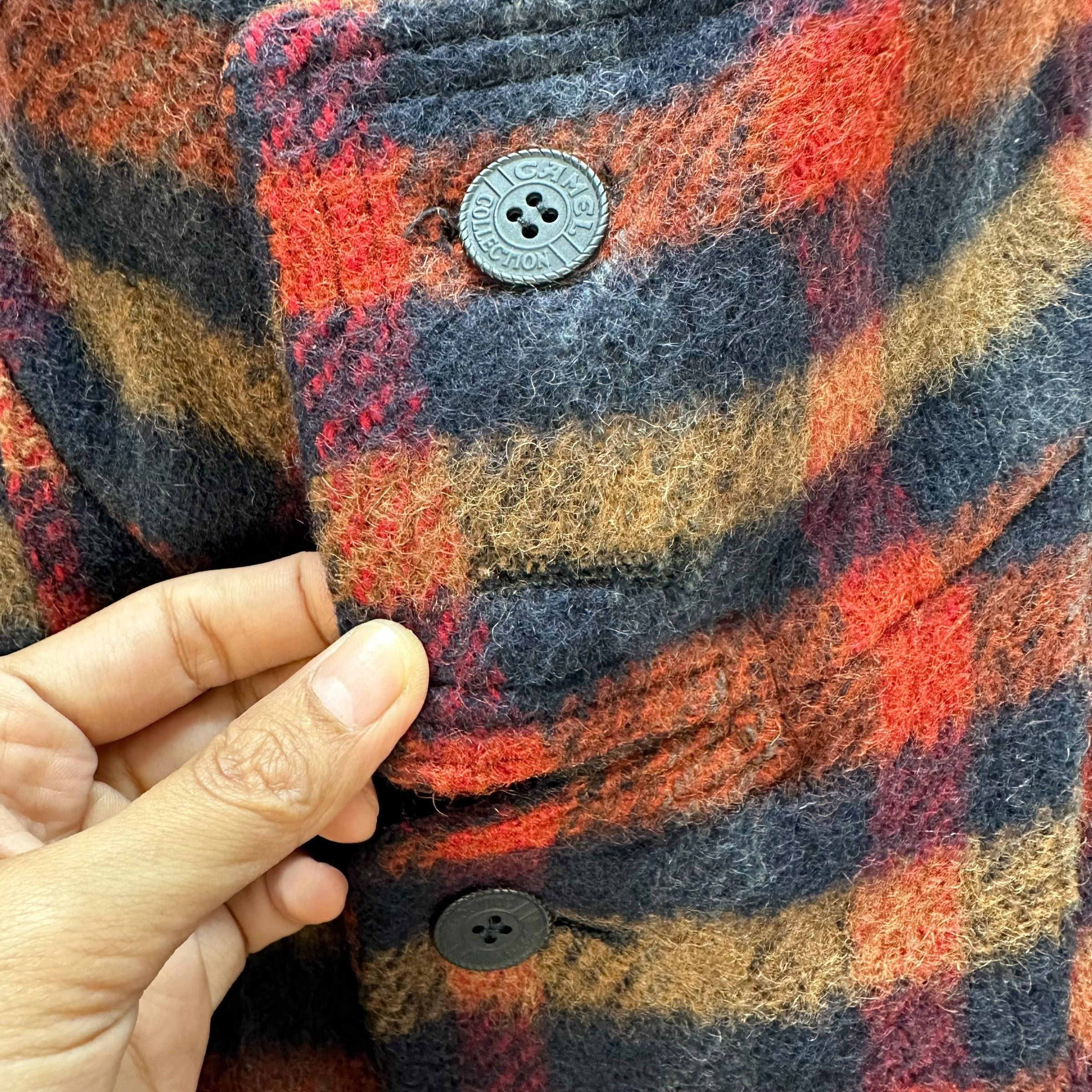 Camel CAMEL COLLECTION Turtleneck Tartan Wool Jacket #A57-1302 Size US L / EU 52-54 / 3 - 3 Thumbnail
