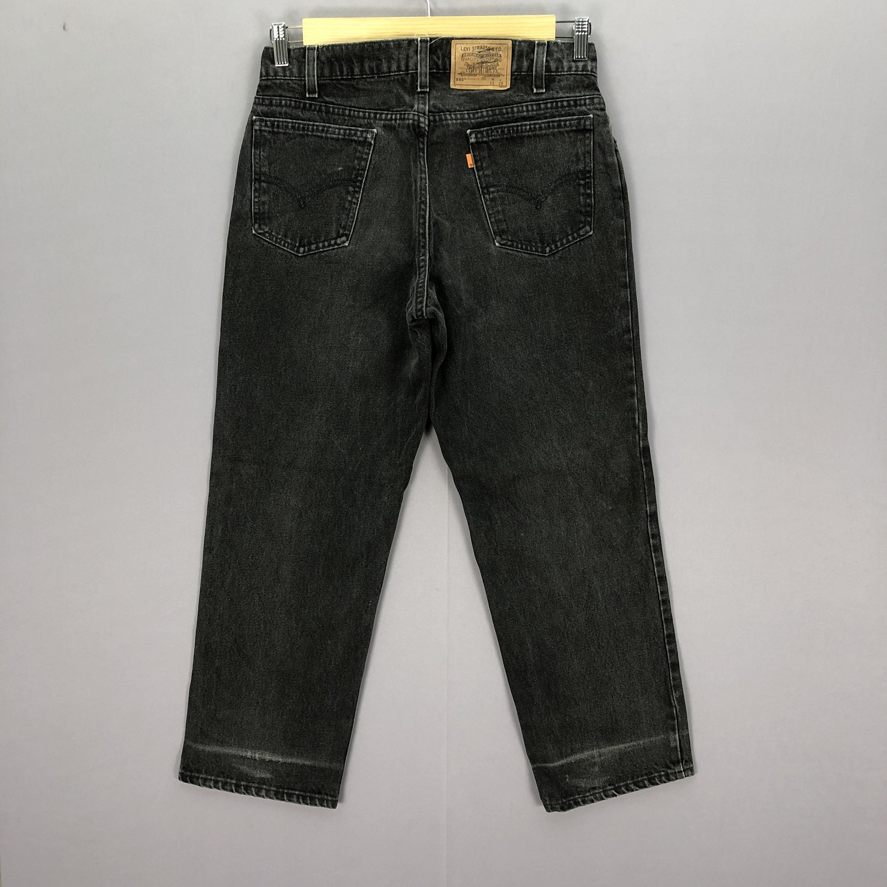 Jean Vintage Levis 550 Orange Tab Jeans Levi's Super Black Denim Size US 30 / EU 46 - 2 Thumbnail